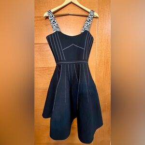 Maje Black Dress with White Accents